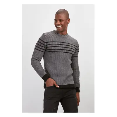 Trendyol Grey Wool Crew Neck Long Sleeve Sweater