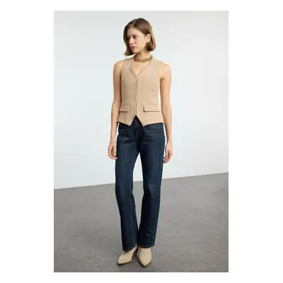 Trendyol Mink Regular Crop Woven Vest