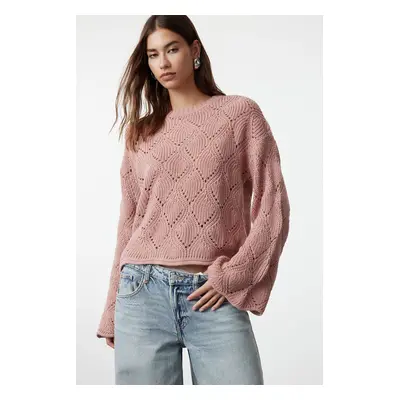 Trendyol Dusty Rose Openwork/Hole Knitwear Sweater