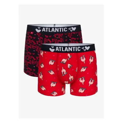 Pánské boxerky ATLANTIC 2Pack - červená/tmavě modrá