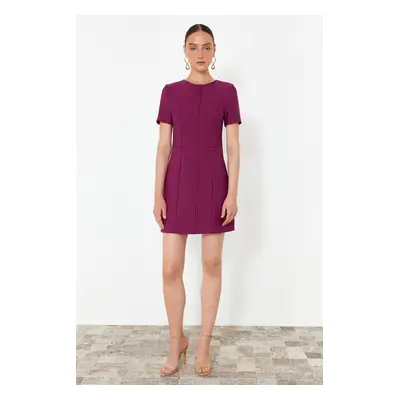 Trendyol Purple A-line Crew Neck Mini Woven Dress