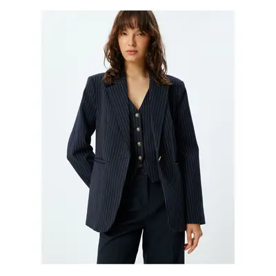 Koton Long Blazer Jacket Double Breasted Regular Fit