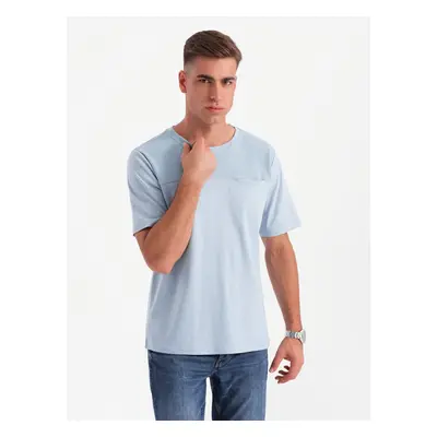 Ombre Men's cotton T-shirt with delicate embroidery - cream