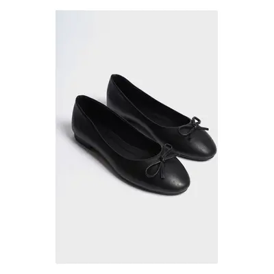 Capone Outfitters Women's Genuine Leather Bow Round Toe Flats