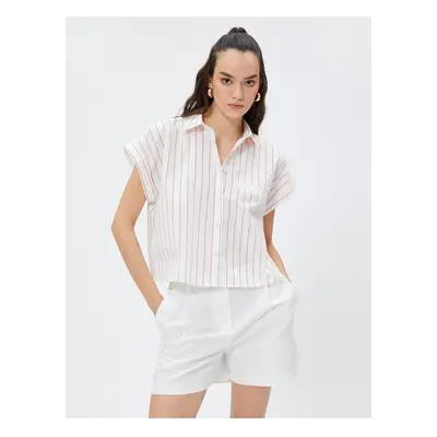 Koton Cotton Crop Shirt With Pocket