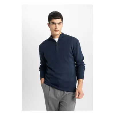 DEFACTO Standard Fit High Neck Zippered Sweater