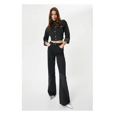 Koton Wide Leg Jeans High Waist Double Fabric Detailed - Bianca Wide Leg Jeans