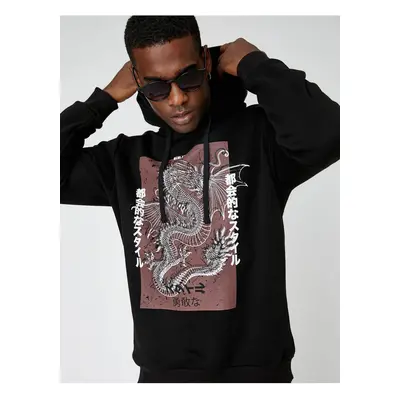 Koton Anime Printed Hooded Sweatshirt