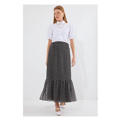 Bigdart Patterned Chiffon Skirt - C.Black