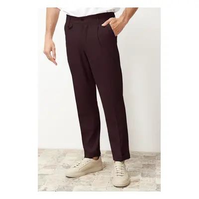 Trendyol Brown Italian Cut Pleated Classic Double Leg Fabric Trousers