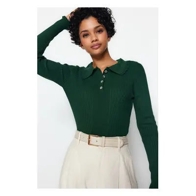 Trendyol Emerald Green Polo Neck Knitwear Sweater