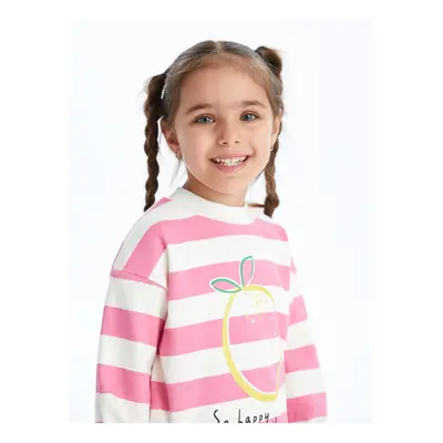 LC Waikiki Crew Neck Striped Baby Girl Sweatshirt