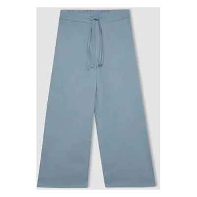 DEFACTO Capri Wide Leg Linen Look Capri