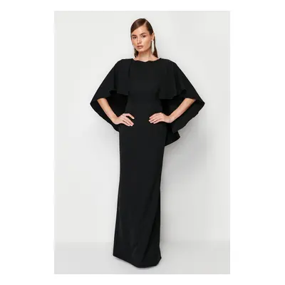 Trendyol Black Sleeve Detailed Woven Evening Dress