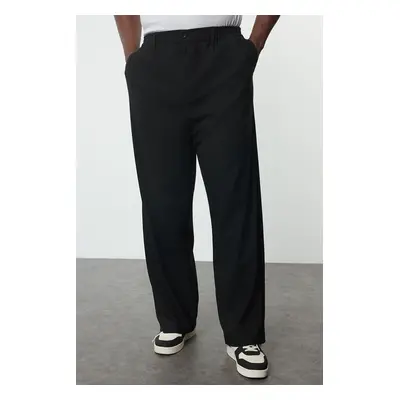 Trendyol Large Size Black Wideleg Fabric Trousers