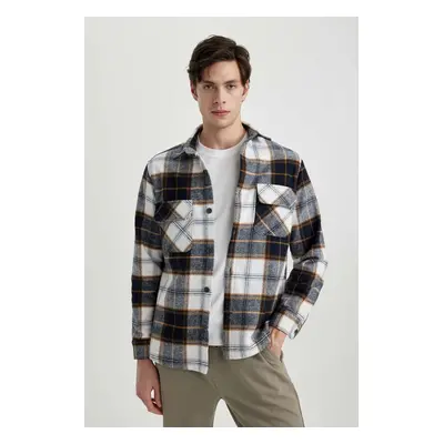 DEFACTO Regular Fit Polo Neck Lumberjack Long Sleeve Shirt