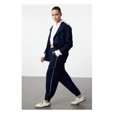 Trendyol Navy Blue Regular/Normal Mold Elastic Leg Basic Jogger Flexible Knitted Sweatpants