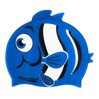 AQUA SPEED Kids's Swimming Cap ZOO Nemo Navy Blue Pattern