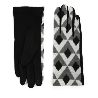 Art Of Polo Woman's Gloves Rk23207-3 Black/Light Grey