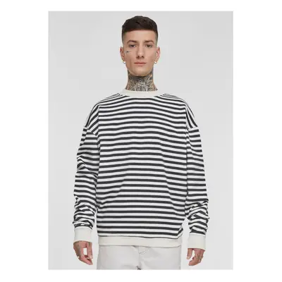 Pánská mikina Striped Crewneck bílý - písek/černá