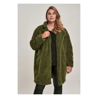 Dámský oversized Sherpa Coat olivový