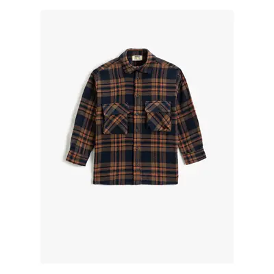 Koton Lumberjack Shirt with Double Flap Pockets Long Sleeve