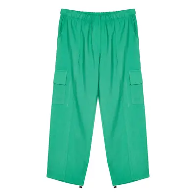 Trendyol Green Cargo Pocket Wide Leg Woven Trousers