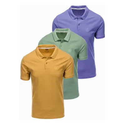 Ombre Set of men's pique knit polo shirts 3-pack