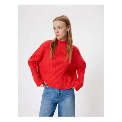 Koton Oversize Knitwear Sweater High Collar Textured Long Sleeve