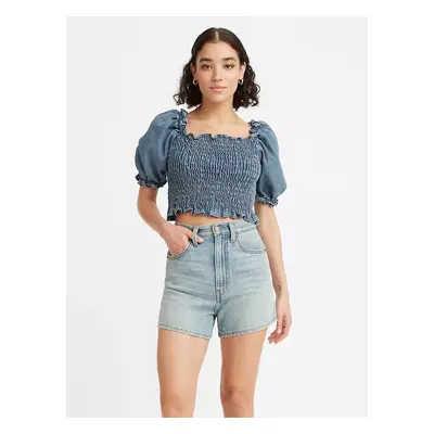 Levi&#39;s Modrá dámská cropped halenka balonovými rukávy Levi's® - Dámské