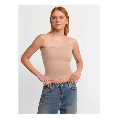 Dilvin Washed Asymmetric Top-Beige