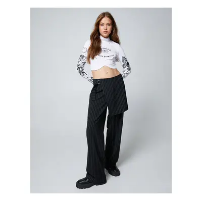 Koton Palazzo Trousers with Half Flap Detailed Pockets