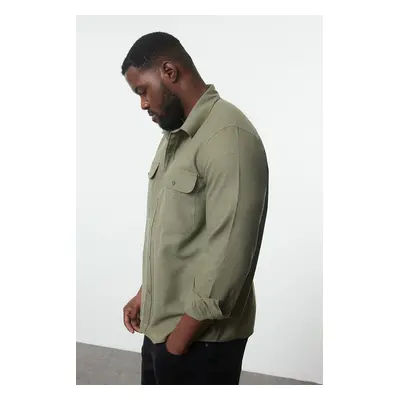 Trendyol Plus Size Khaki Winter Lumberjack Flannel Shirt