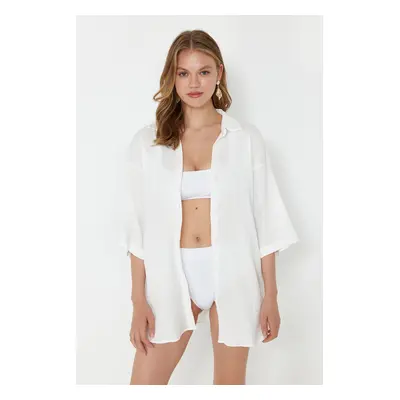 Trendyol White Woven Muslin Shirt