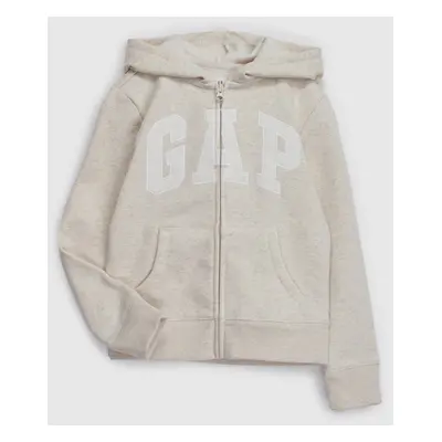 GAP Dětská mikina Logo zip hoodie in fleece - Holky