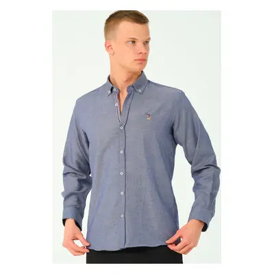 G674 DEWBERRY MEN'S SHIRT-DENIM BLUE-2