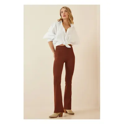 Happiness İstanbul Women's Brown Camisole Knitted Pants