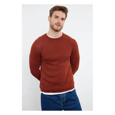 Trendyol Tile Slim Fit Slim Cut Crew Neck Raglan Sleeve Basic Knitwear Sweater