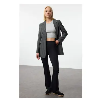 Trendyol Black 100% Polyamide High Waist Super Flexible Trousers