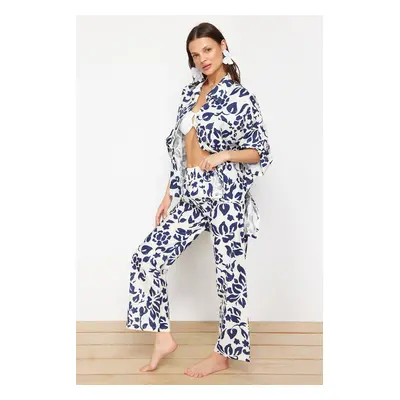 Trendyol Floral Print Woven Kimono Pants Set