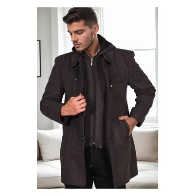 PLT8335 DEWBERRY MEN'S COAT-DIAGONAL BLACK-ANTHRACITE-3