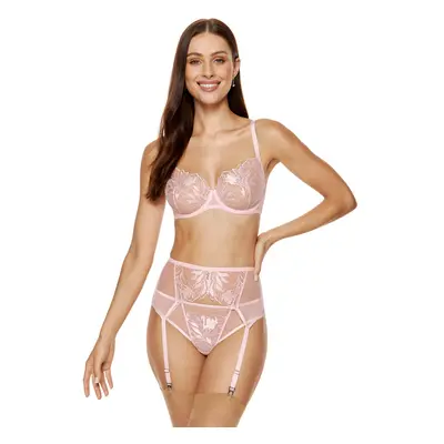 Gorteks Coco embroidered garter belt pink