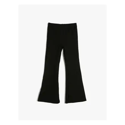 Koton Basic Spanish Leg Pants with Elastic Rib Waist.