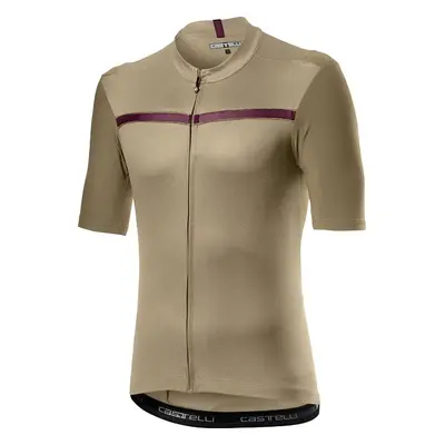 Pánský cyklistický dres Castelli Unlimited Jersey Dark Sand/Bordeaux