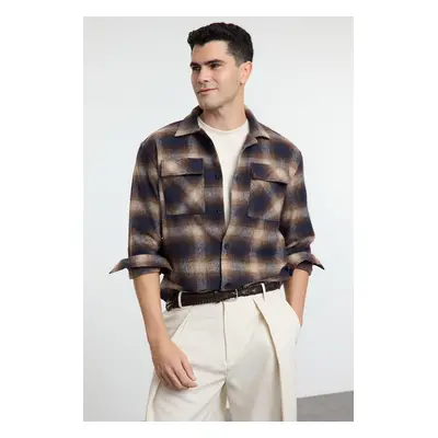 Trendyol Black Regular Fit Winter Plaid Checkered Lumberjack Jacket Shirt