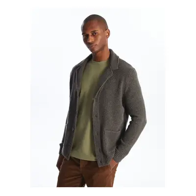 LC Waikiki Standard Mold Jacket Collar Men's Knitwear Cardigan