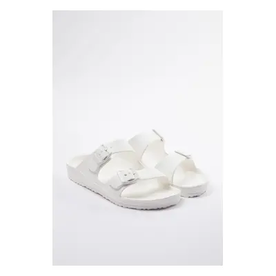 Trendyol White Double-Strap Women's Eva Slippers