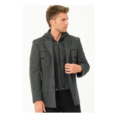 K7532 DEWBERRY MEN'S COAT-STRAIGHT ANTHRACITE