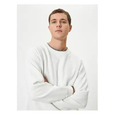 Koton Crew Neck Sweatshirt Basic Long Sleeve Raised