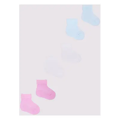 Yoclub Kids's Baby Girls' Turn Cuff Cotton Socks 3-Pack SKA-0009G-0000-001